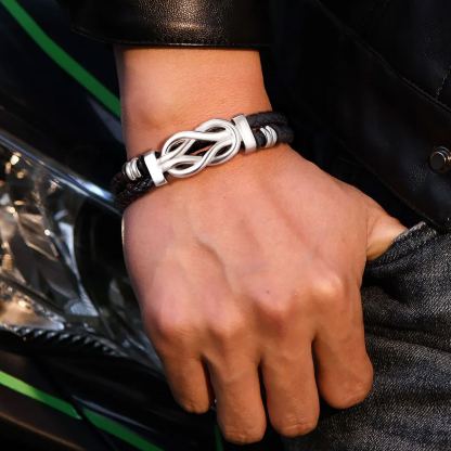 Bracelet Cuir avec Noeud Infini pour homme