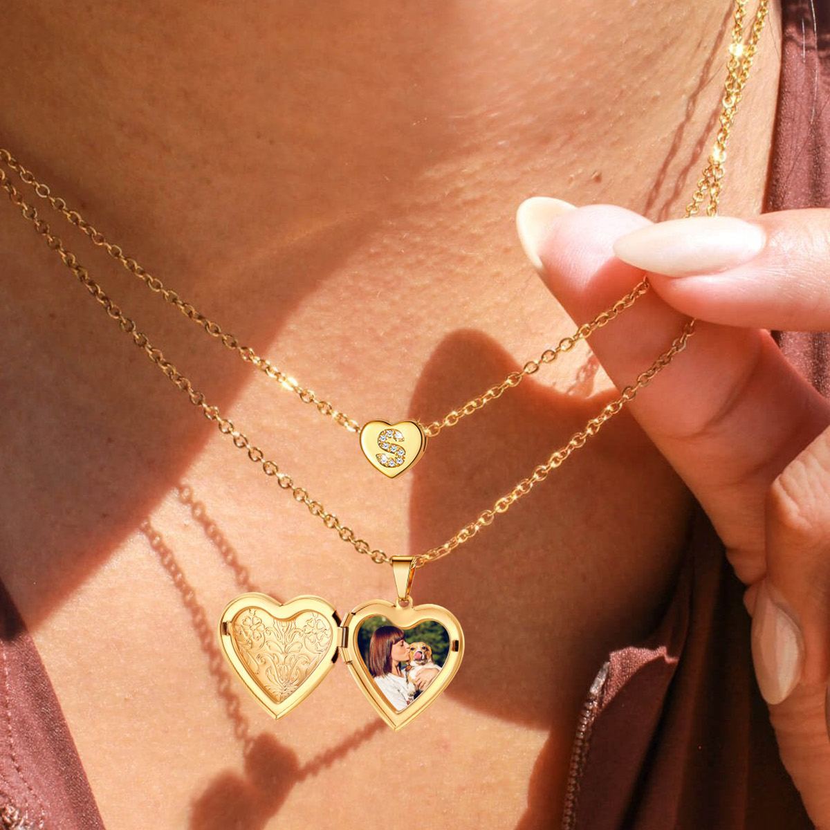 Collier Médaillon or Cœur Personnalisé 