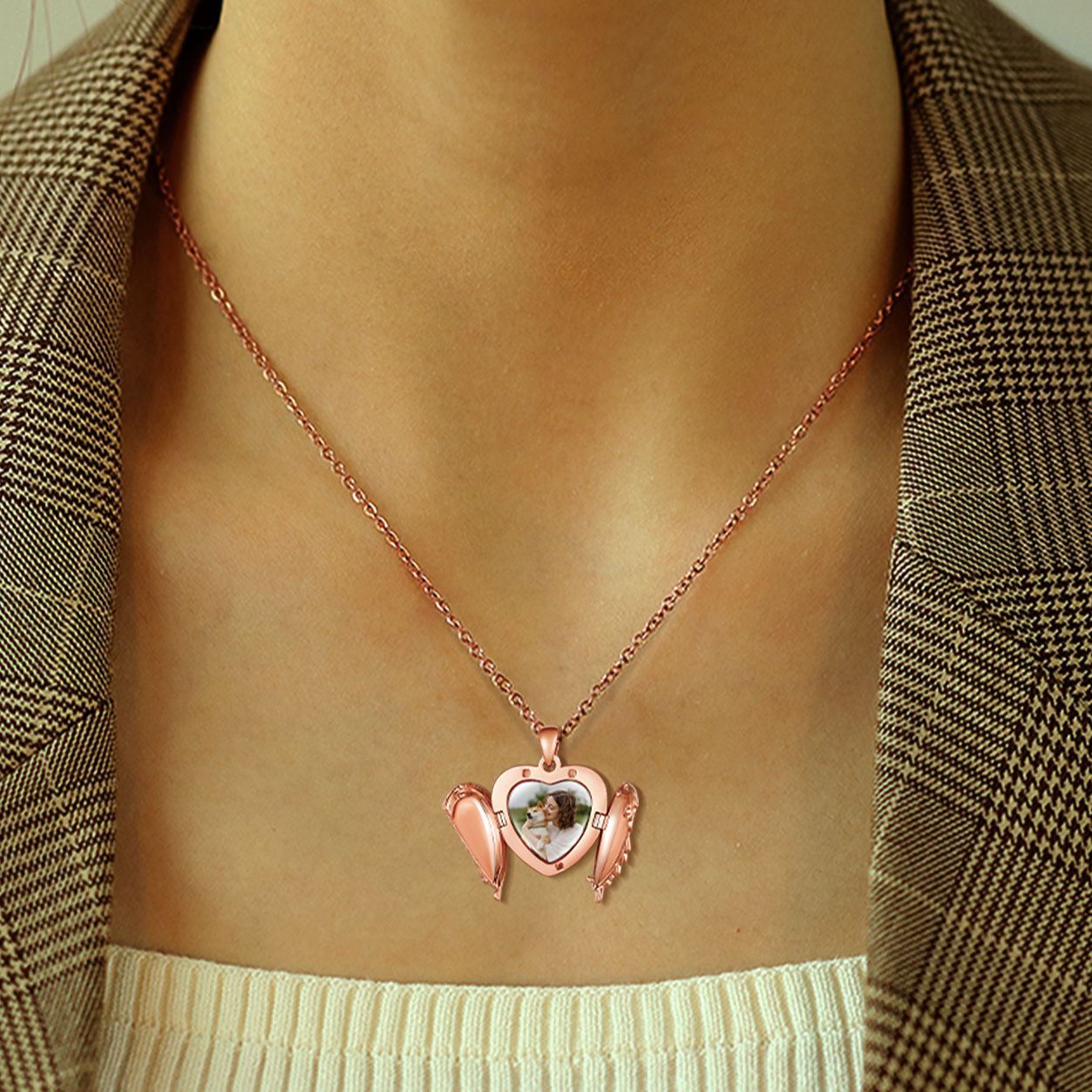 Collier Médaillon Cœur avec Photo pour femme