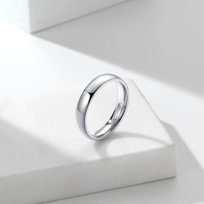 Bague Simple Personnalisée en Acier Inoxydable 