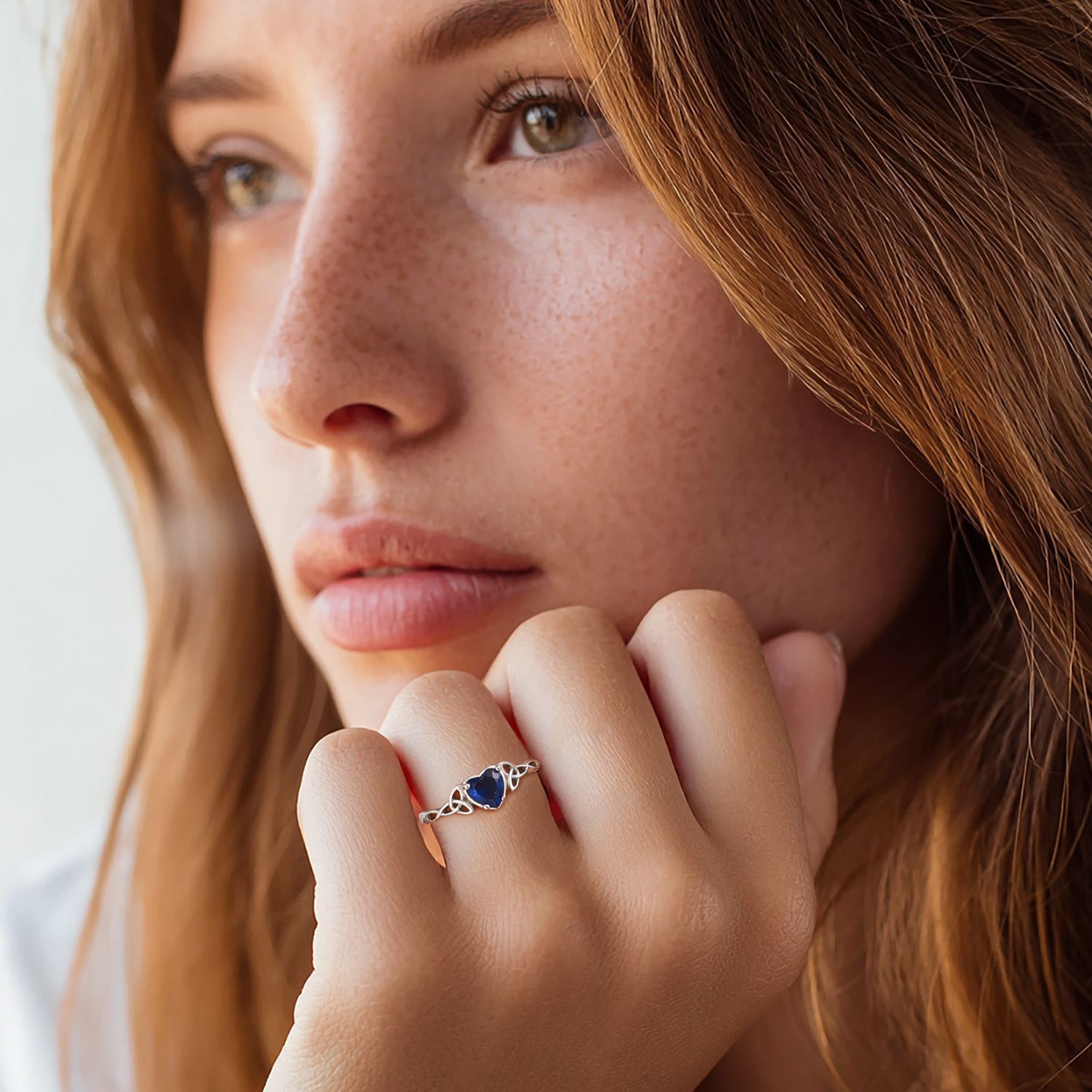 Bague femme Cœur avec Pierre de Naissance en Argent Sterling 
