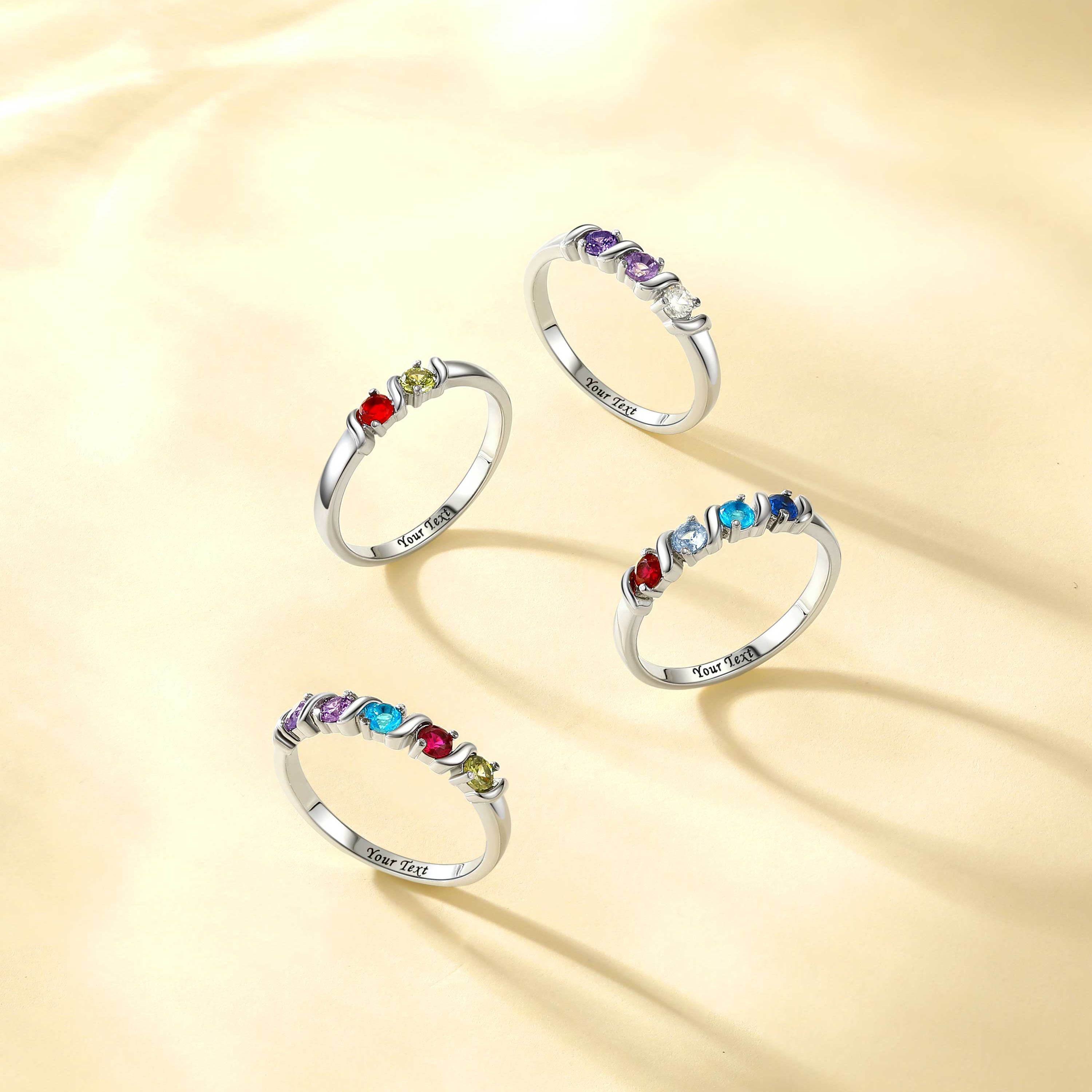 Bague en Argent Sterling Personnalisée collection