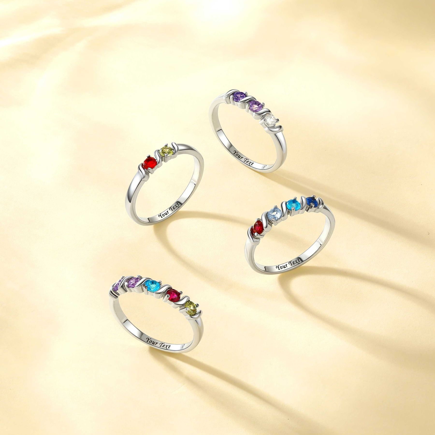 Bague en Argent Sterling Personnalisée collection