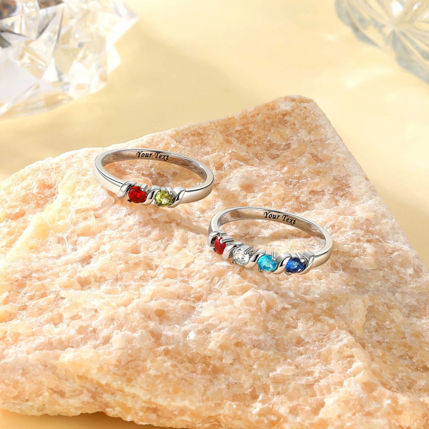 Bague en Argent Sterling Personnalisée 