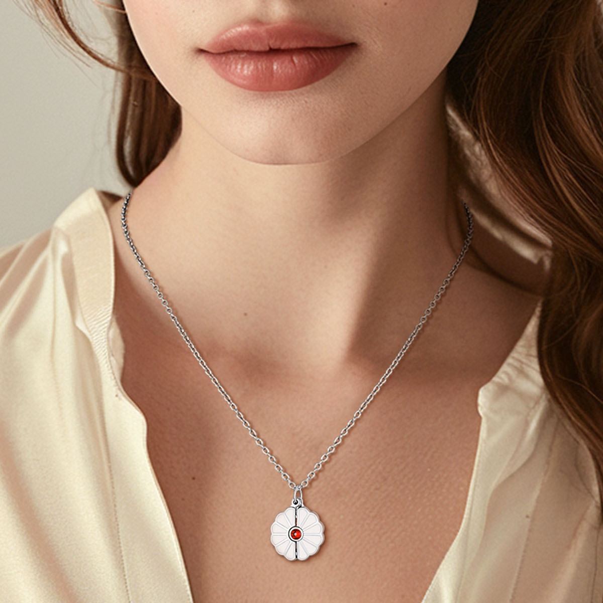 Collier Médaillon Fleur pour femme