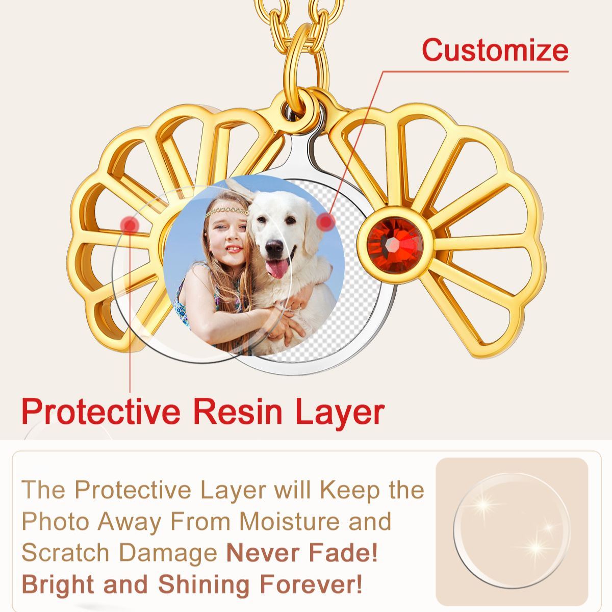 Médaillon fleur personnalisé