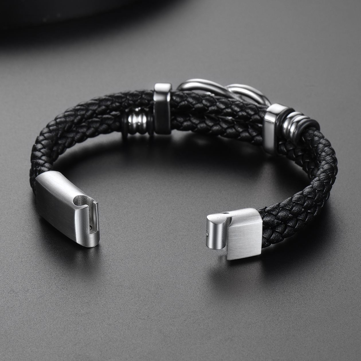 Bracelet Homme Cuir avec Noeud Infini