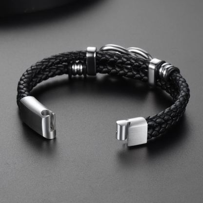 Bracelet Homme Cuir avec Noeud Infini