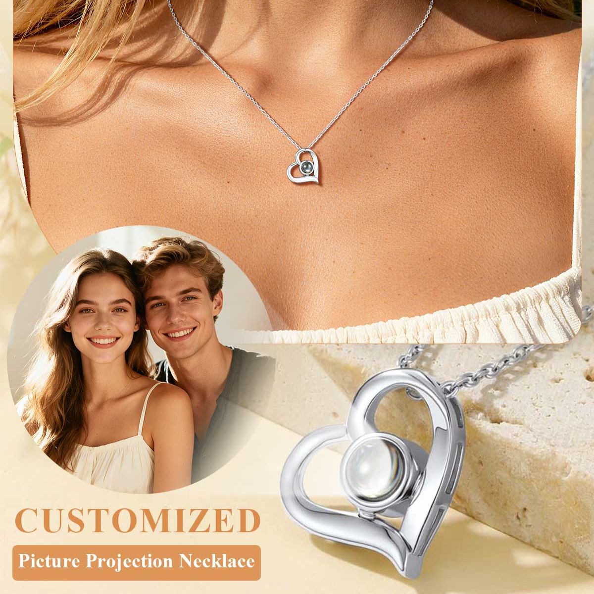 Collier Projection Photo pour Femme