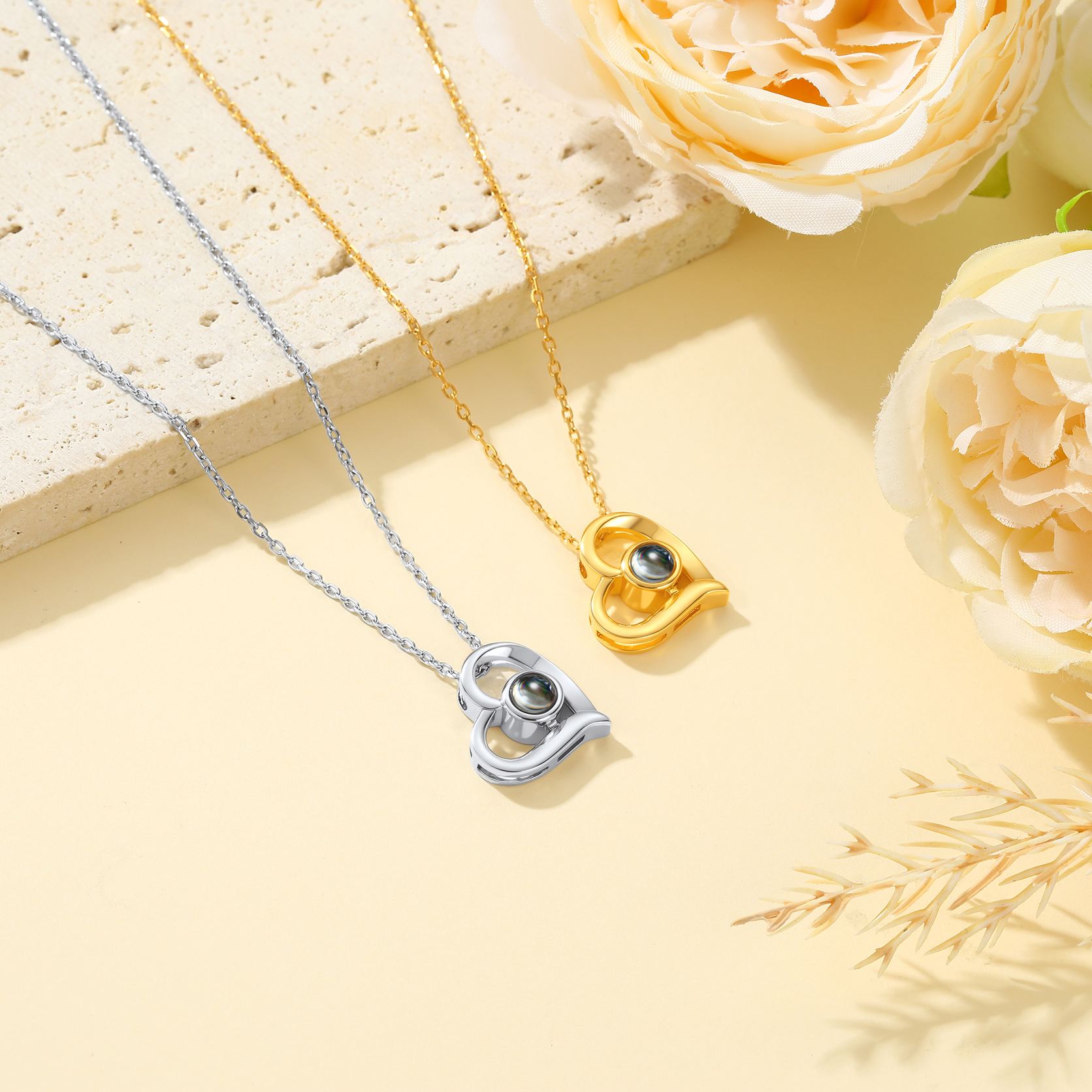 Collier Personnalisé Cœur avec Photo à l’Intérieur collection