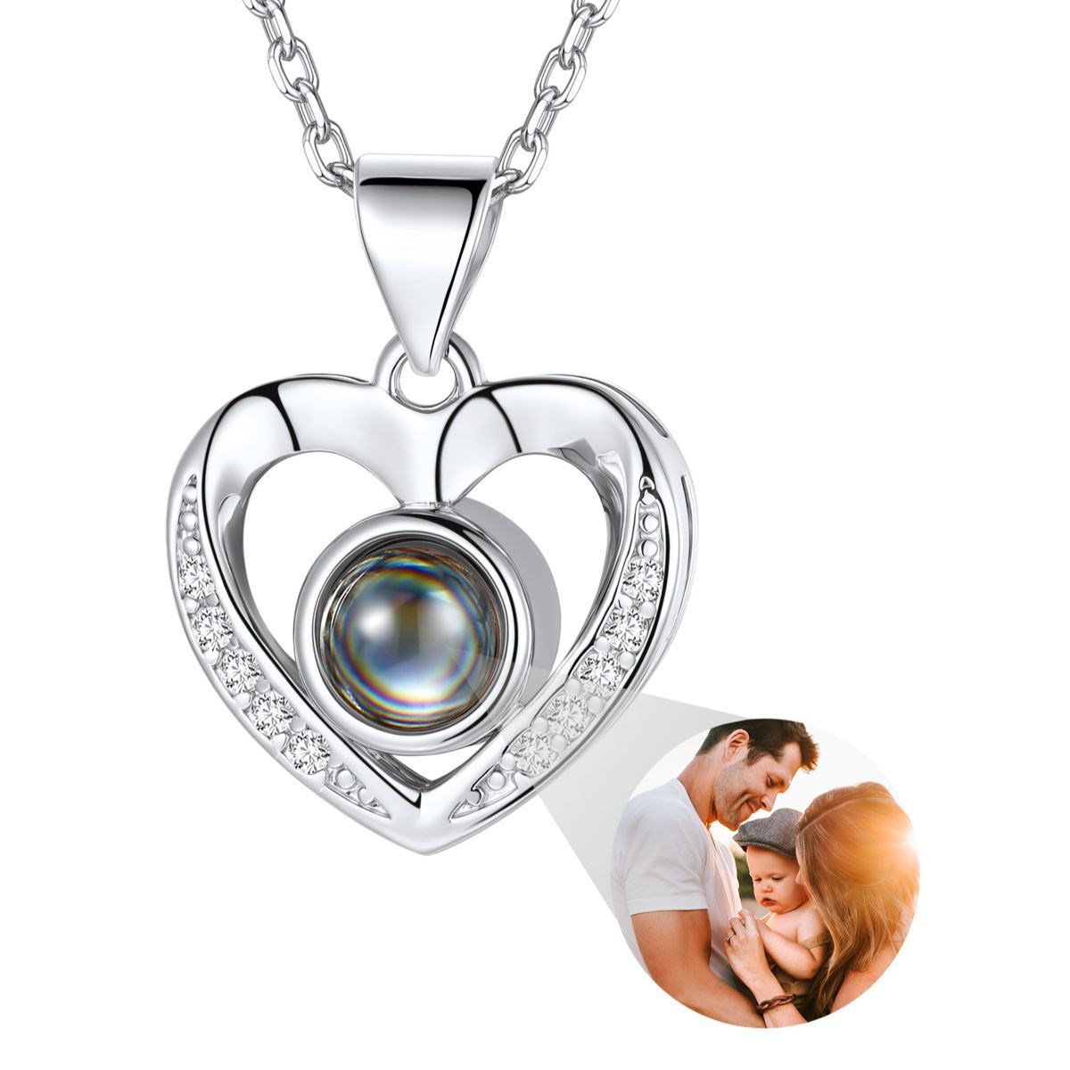 Collier argenté Projection Photo pour Femme