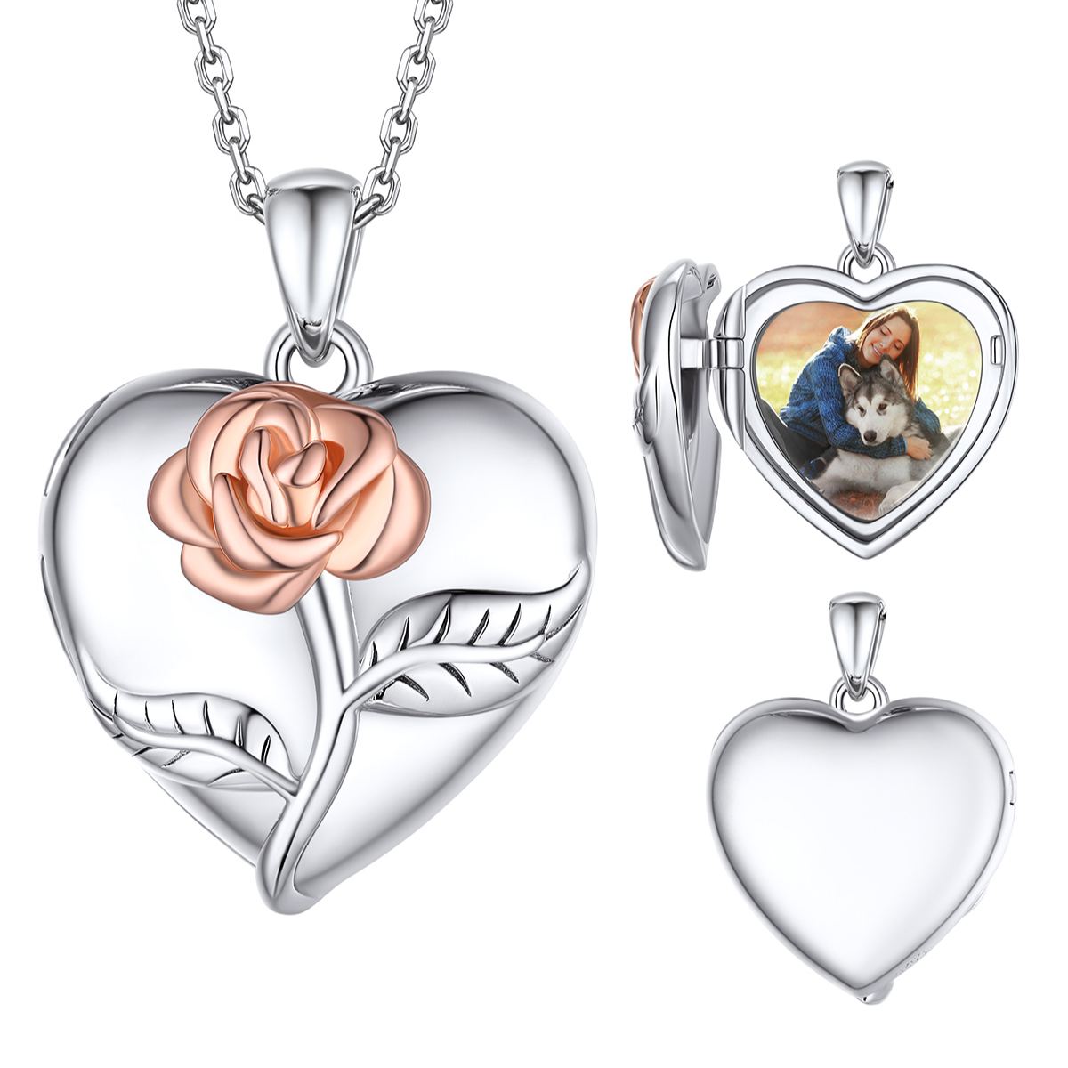 Collier Médaillon Personnalisé Rose avec Photo