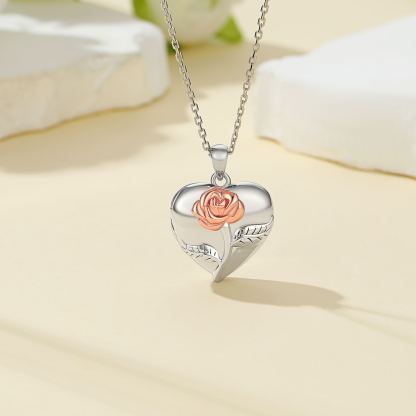 Collier Médaillon Personnalisé Rose avec Photo en argent 925