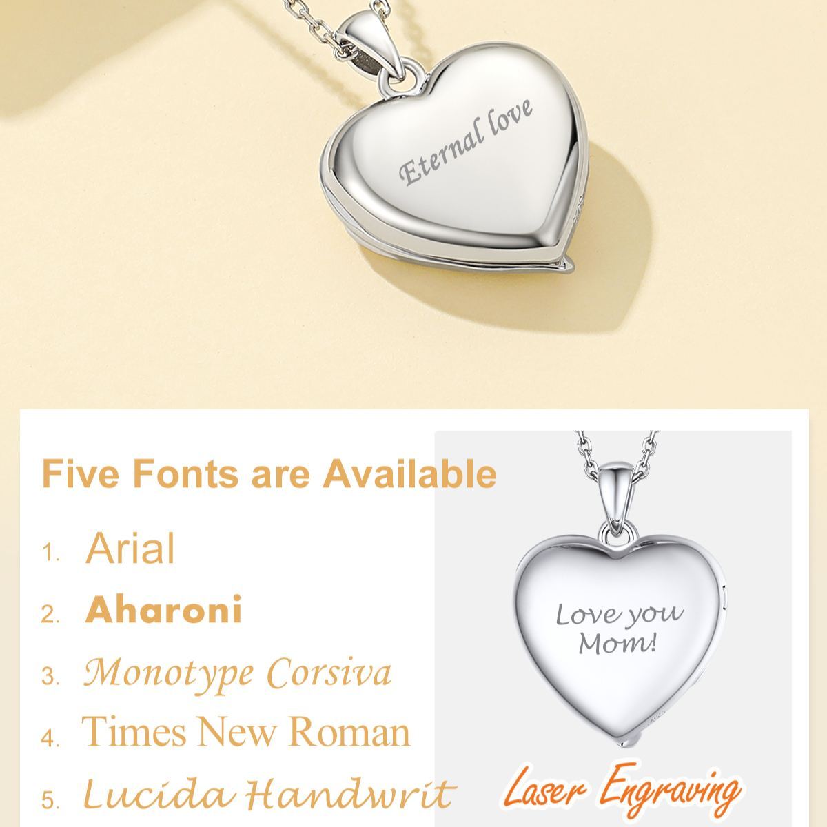 Collier Médaillon Personnalisé Rose avec Photo 5 polices