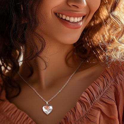 Collier Médaillon Personnalisé Rose avec Photo pour femme