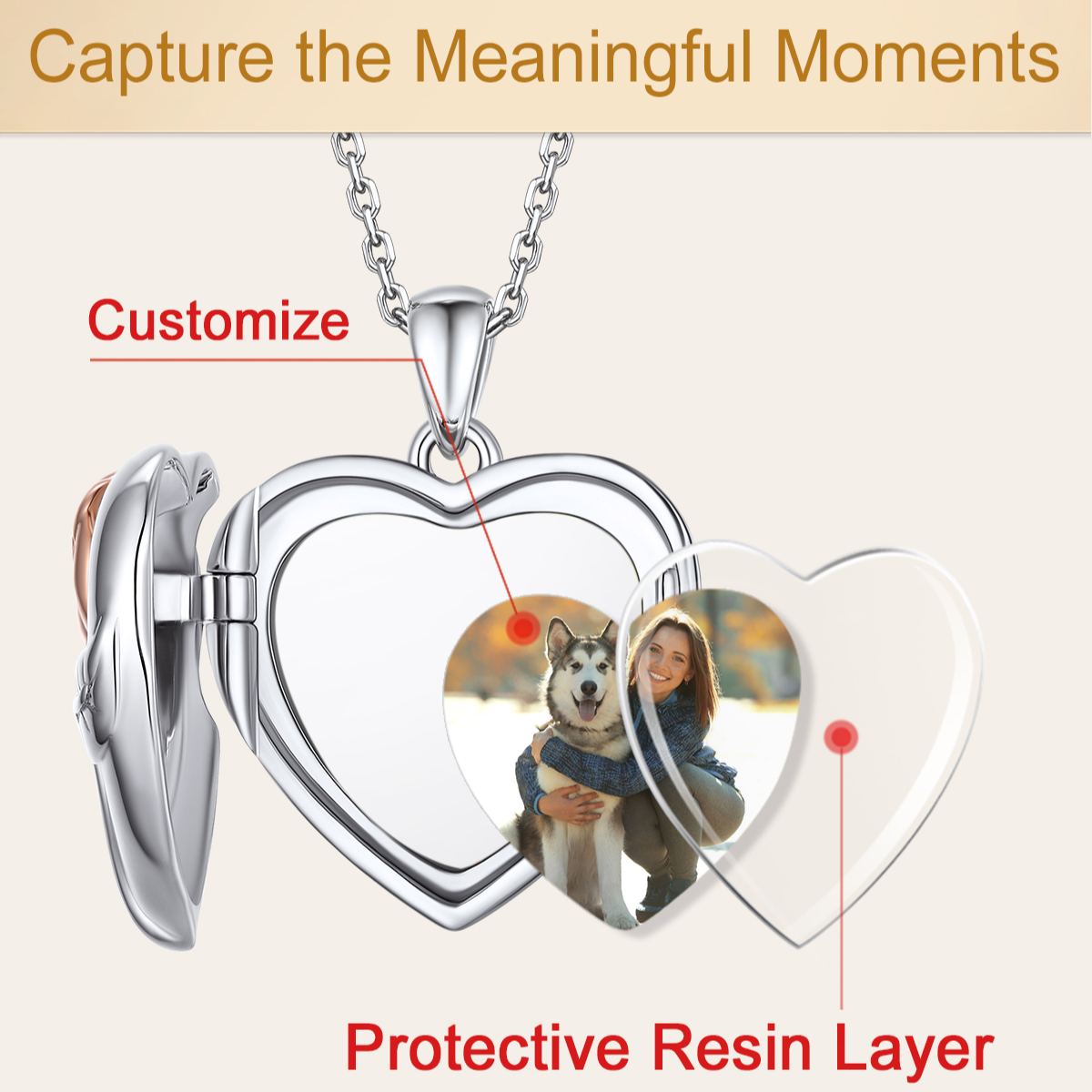 Collier Médaillon Personnalisé matériaux duable 