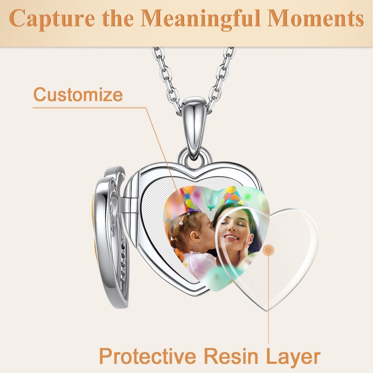 Collier Cœur Photo Love Knot en Argent 925 de haute qualité