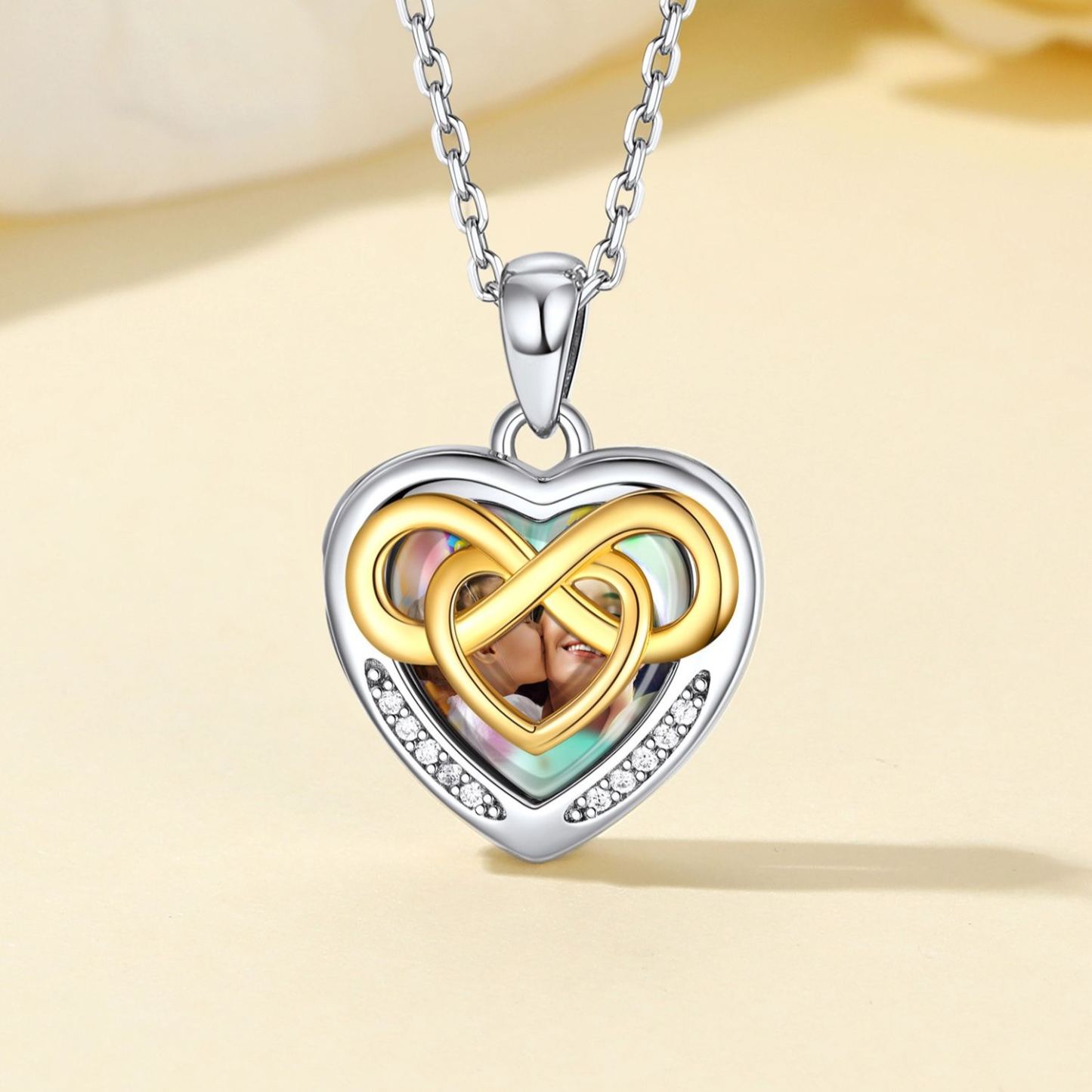 Collier Cœur Photo Love Knot 