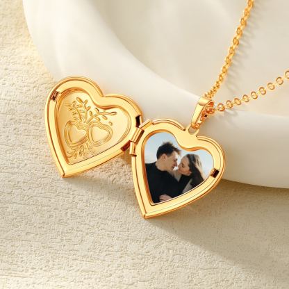 Collier Médaillon Cœur Gravé Photo