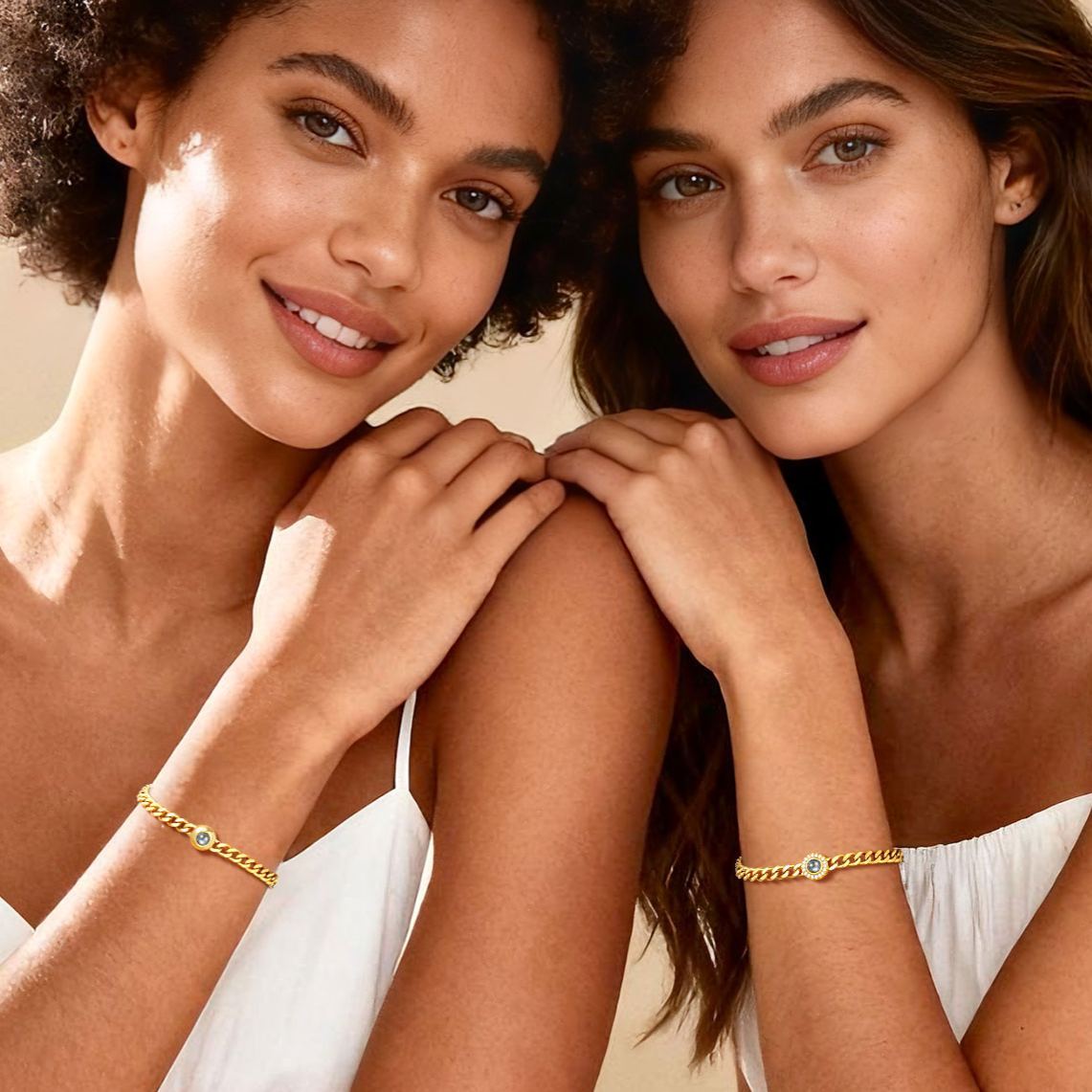 Bracelet Personnalisé Projection Photo pour Femme