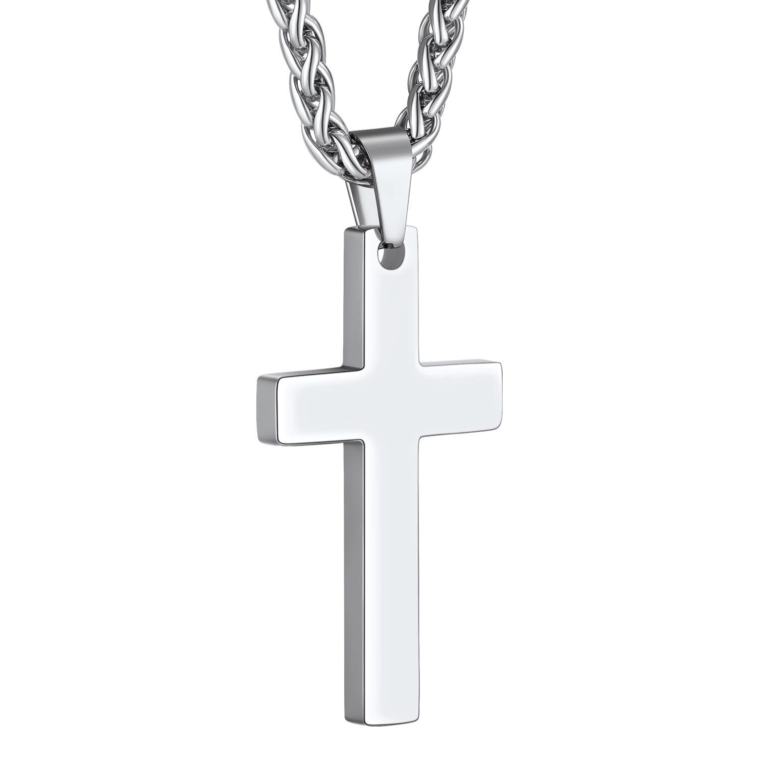 Collier Croix Personnalisable en Acier Inoxydable