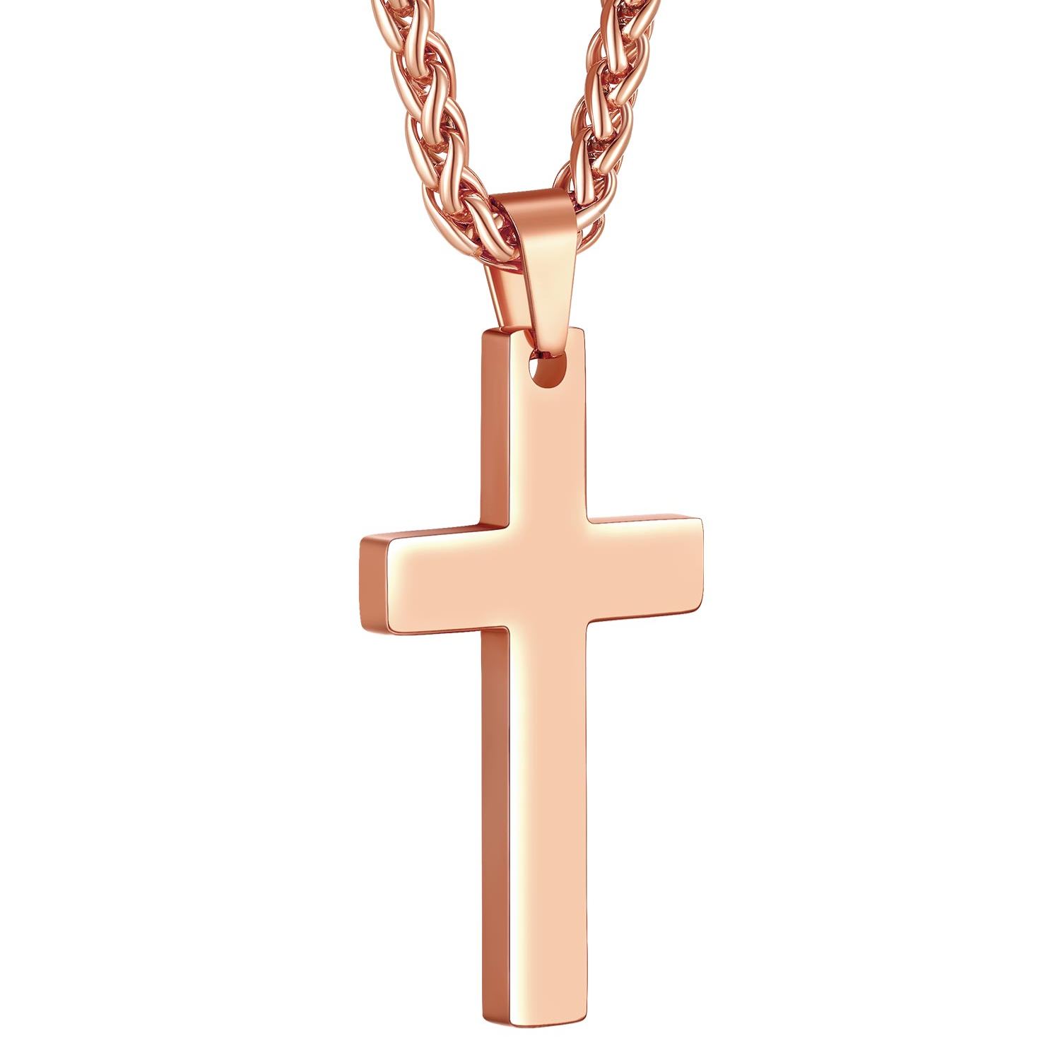 Collier Croix Personnalisable en Acier Inoxydable
