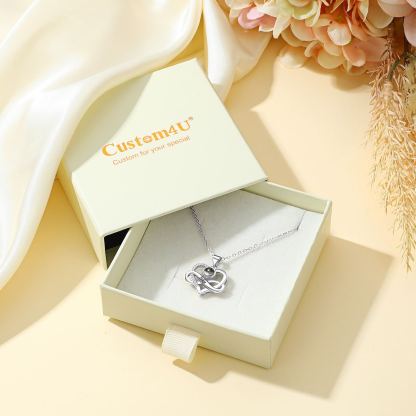 Collier Cœur à Photo Projetée Personnalisée pour Femme avec boite cadeau