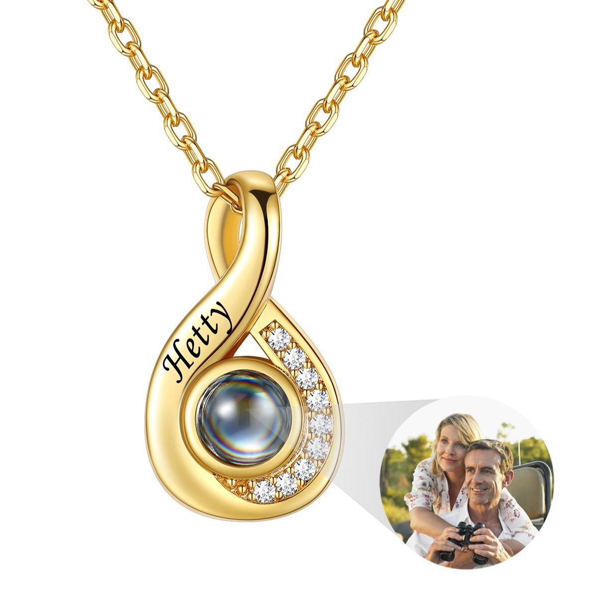 Collier Photo Projetée – Cadeau Personnalisé pour Elle Or