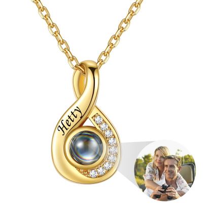 Collier Photo Projetée – Cadeau Personnalisé pour Elle Or