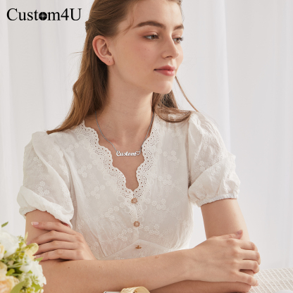 Custom4U Collier Rolo Personnalisé avec Prénom pour Femme