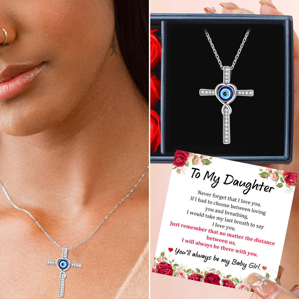 Collier Nœud Celtique avec Croix Œil d'Horus et Pierre en Argent 925  Cadeau