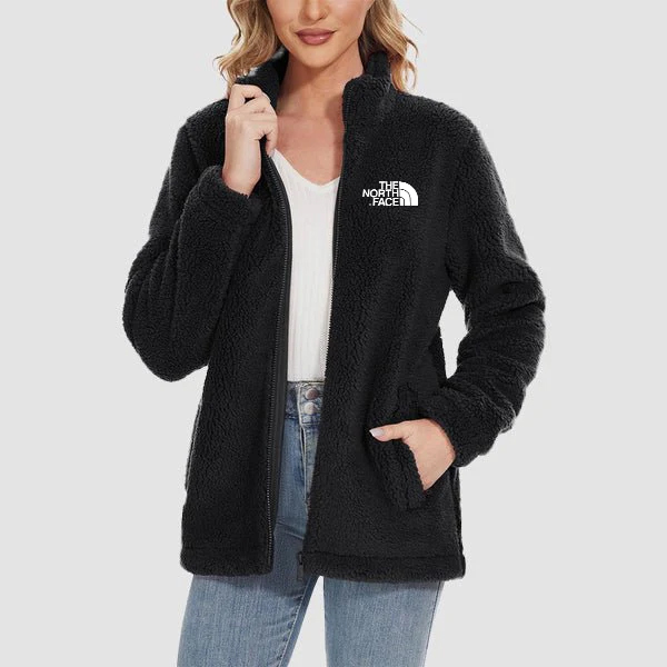 2025 THE NORttgTH FACE-Women's Fuzzy Sherpa Jacket - Full-Zip Warm Fleece Teddy Coat with Zipper Pockets
