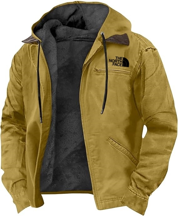 TNF®-2024 Heavyweight Hooded Winter Jacket Warm and Stylish Fleece Sherpa Lined Coats with Pockets
