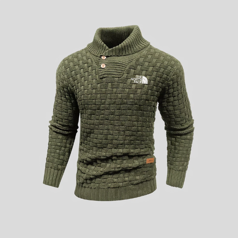 2025 THE NORttgTH FACE-Men's trendy knitted textured cardigan, fashionable and mature cardigan for autumn and winter