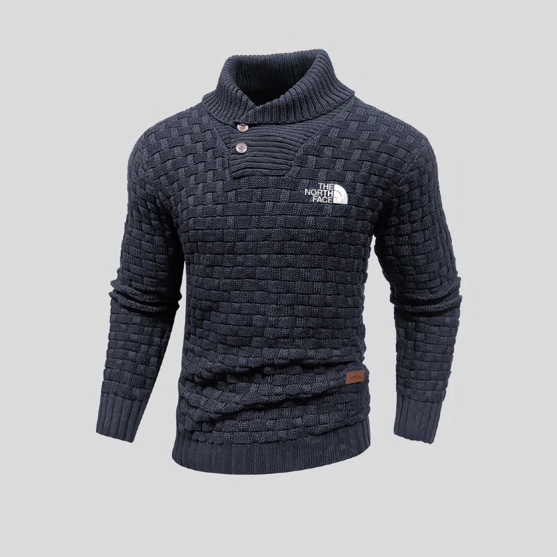 2025 THE NORttgTH FACE-Men's trendy knitted textured cardigan, fashionable and mature cardigan for autumn and winter