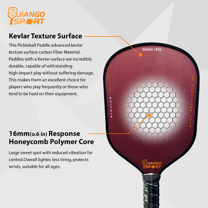 JiangoSport's Elite Kevlar Series  Carbon Fiber PickleBall Paddle