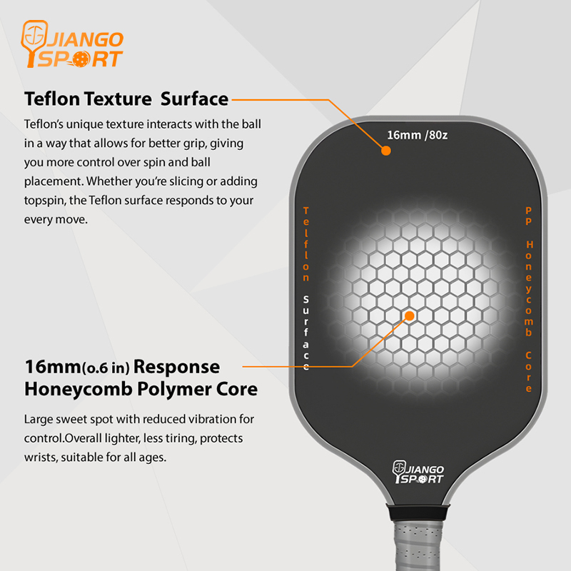 Elite Teflon T700 Carbon Fiber PickleBall Paddle （16MM）