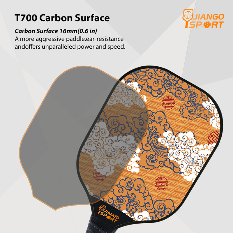 Thermoformed One-piece T700 Carbon Fiber PickleBall Paddle (16MM)