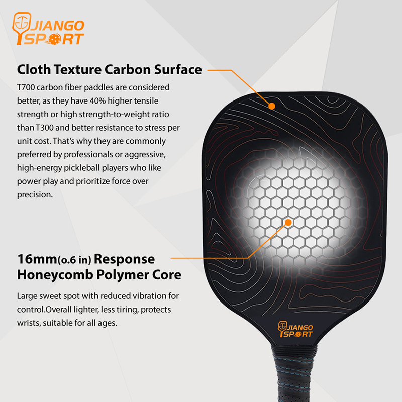 Elite T700 Carbon Fiber HBX8.8 PickleBall Paddle -JiangoSport