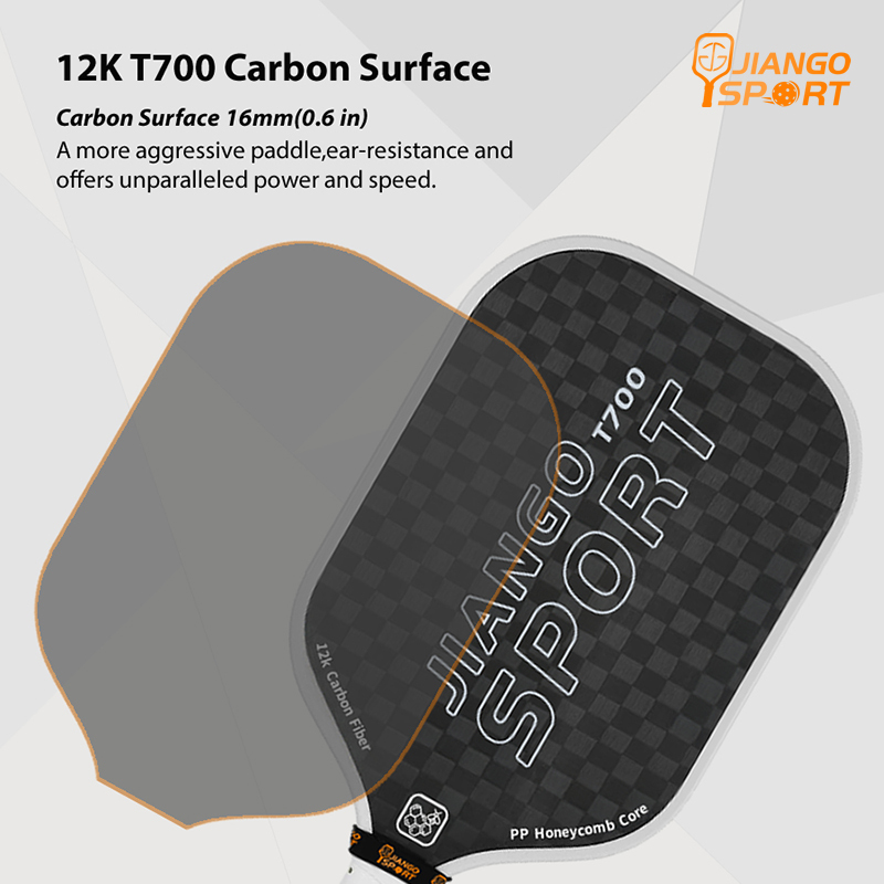 Pro T700 Series RAW 12K Carbon Fiber PickleBall Paddle