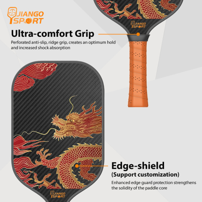 Thermoformed T700 RAW-3K Carbon Fiber Pro Series PickleBall Paddle