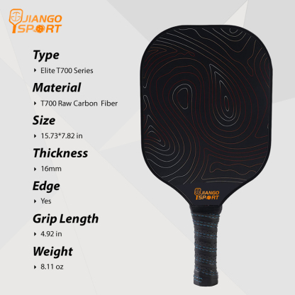 Elite T700 Carbon Fiber HBX8.8 PickleBall Paddle -JiangoSport