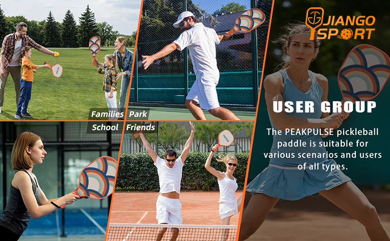 JiangSport PEAKPULE Classical Fiberglass Pickleball Paddle Set