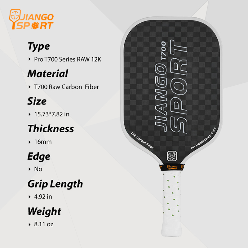 Pro T700 Series RAW 12K Carbon Fiber PickleBall Paddle