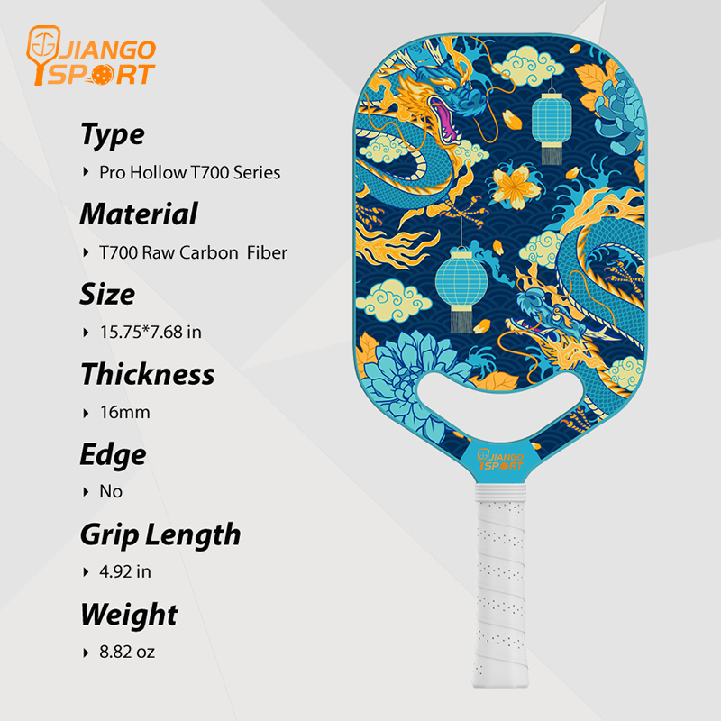 Thermoformed Unibody Pro Hollow T700 Carbon Fiber PickleBall Paddle