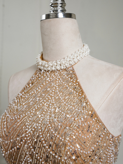 BMbridal Sparkling Strapless Mermaid Gown with High - Slit and Tulle Train: A Showstopper for Special Occasions