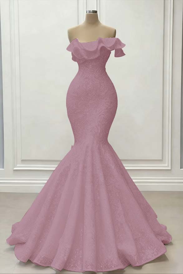 Red Gorgeous Strapless Mermaid Sequins Prom Dress With Embroidery On Sale