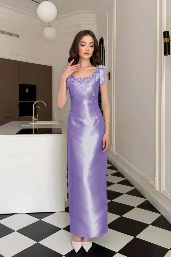 Glamorous Straps Sleeveless Long Prom Dress With Appliques Beading