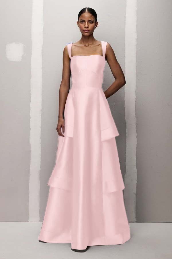 Charming Straps Sleeveless High Waist Long Prom Dress With Pleated