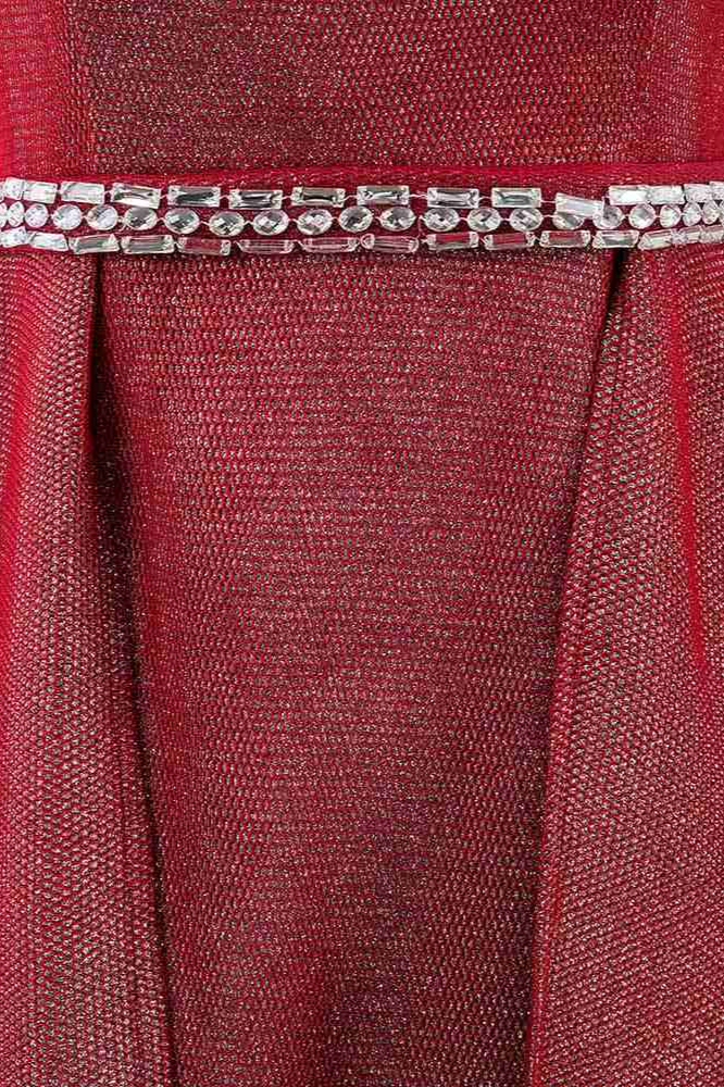 BMbridal Gorgeous Off-the-Shoulder Beading Burgundy Prom Dress with Sash